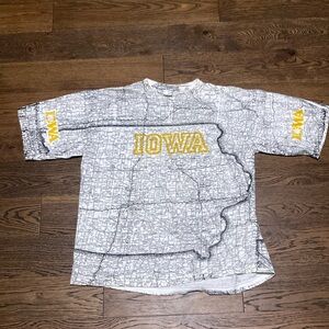 Vintage Iowa Map All Over Print T-Shirt
